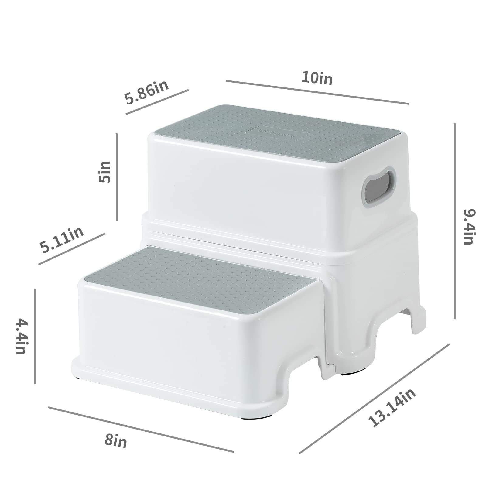 Victostar Toddler Step Stool,2 Kids Step Stool for Bathroom Sink,Baby Potty Stool with Anti-Slip Surface and Rubber Bottom,Plastic Stool with Handle for Toilet Potty Training Bathroom Kitchen
