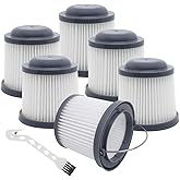 6 Pack PVF110 Replacement Handheld Vacuum Filters: Compatible with Black and Decker Cordless Pivot Vac BDH2000PL BDH2020FL PHV1410 PHV1810 PHV1210 BDH1620FLFH Handheld Vacuum, Part # 90552393