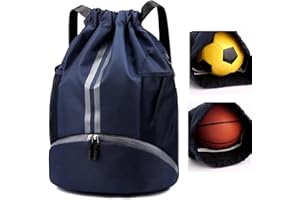 K Y KANGYUN Swim Bag Sports Drawstring Backpack Gymbag- Sackpack Shoes Compartment Wet Proof Pocket String Bag for Travel Men