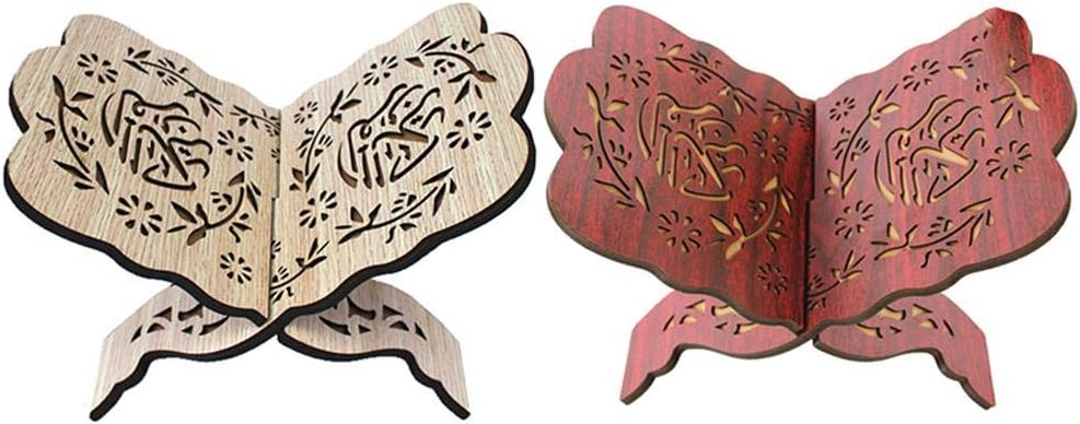 leveraYo Bible Book Stands for Display ，20×29cm Wooden Bookshelf ，Book Holder Stand Ramadan Gift ，Eid Bible Stand Wood Carved Multifunctional Book Stand