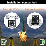 CAMECHO Car Reversing Camera 12 LED Super Night Vision IP68 Waterproof 170 Deg view 3