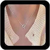 Iaceble Boho Moon Star Necklace Crystal Planet Pendant Necklace Silver Celestial Necklaces Jewelry for Women