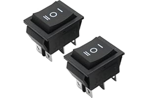DUZFOREI 2Pcs Rocker Switch 3 Position 6 Pins Non-Illuminated ON Off ON, Car Boat Switch, Black Paddle Switch, AC 125V/16A AC