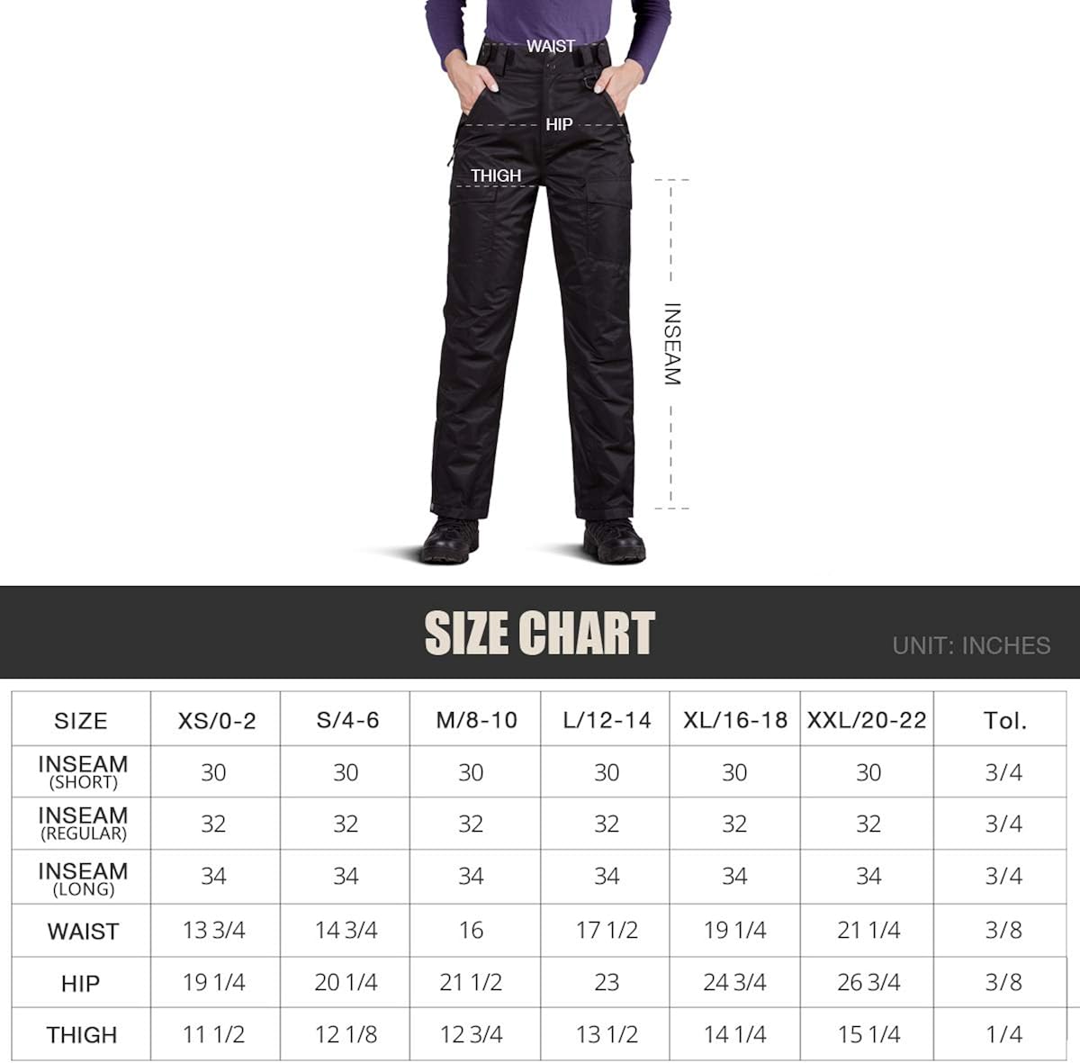 FREE SOLDIER Women's Outdoor Waterproof Windproof Breathable Snow Ski Pants Winter Insulated Snowboarding Skiing Pants: Clothing