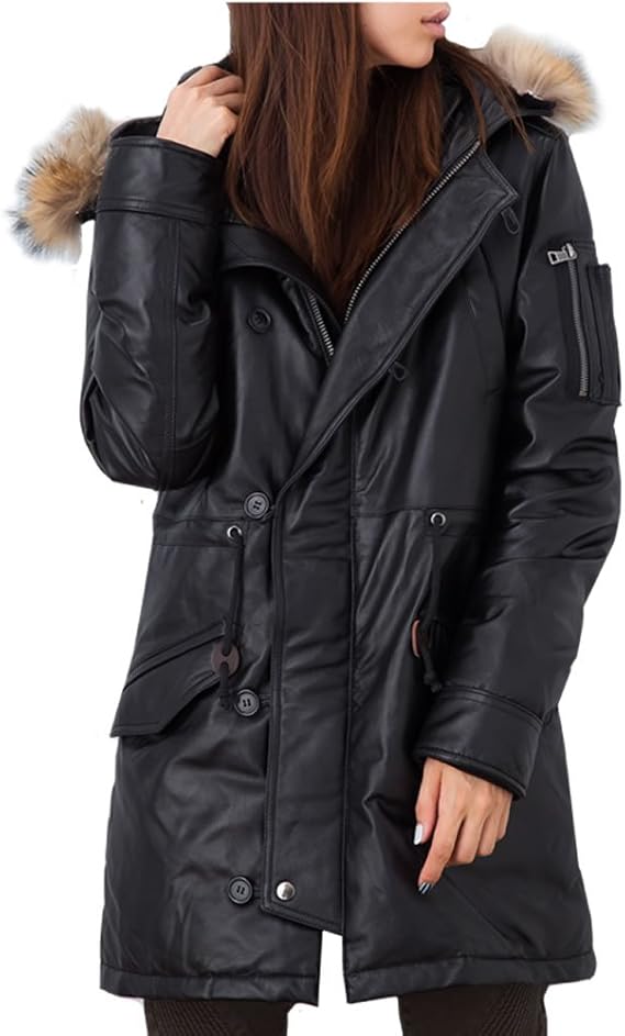 Amazon リューグーレザーズ Liugoo Leathers ダウンコート レディース羊革n3bフライトジャケット 3サイズ ブラック Lg7845 コート ジャケット 通販