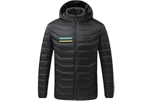 CAITS Plus Size Heated Jacket for Men and Women, 21 Heating Zone Heating Down Jackets Electric Hooded Heated Body Warmer Coat