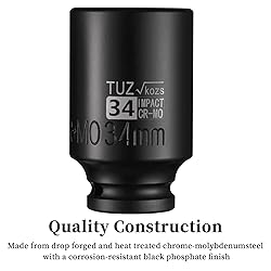TUZkozs 1/2-Inch Drive 34mm Deep Impact Socket with
