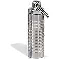 Cielo Pill Holders - Slim Single Chamber Keychain Pill Holder, Stainless Steel Pill Keychain Container, Waterproof Pill Case,