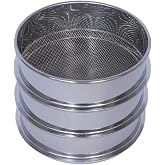3 Pcs Lab Sieves，6 Inch Diameter Test Sifter 10Mesh（2.19mm）、80Mesh（0.217mm）and 200 Mesh（0.077mm）