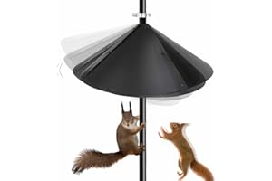 LinamHoz Squirrel Baffle for Bird Feeder Pole, Anti-Squirrel Guard Stopper for Outdoor Bird Feeders Squirrel Proof (Black Pol