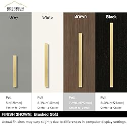 QOGRISUN 2-Pack Solid Brass Cabinet Pulls, Gold