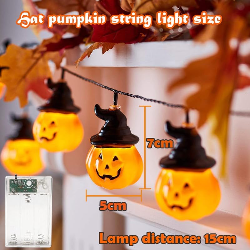 Guirlanda de luzes de Halloween, grinalda de 3 metros de 20 LEDs para interiores e exteriores, festas, jardim