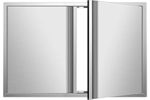 KODOM Outdoor Kitchen Doors - 36W x 24H Inch Double BBQ Access Doors, 304 Stainless Steel for Outdoor Kitchen Cabinet Grill Station or BBQ Island