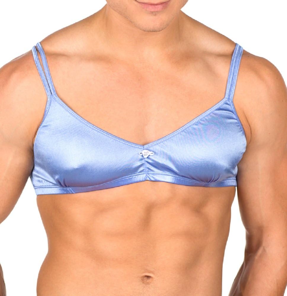 Summer Satin Rose Bra (Small, Periwinkle)