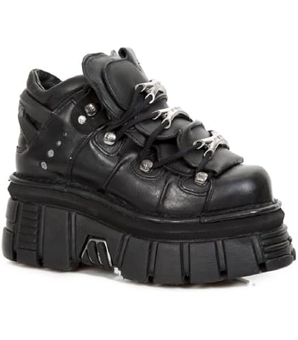 Amazon.com: New Rock M-TANK106-C2 Men's Black 100% Leather Goth