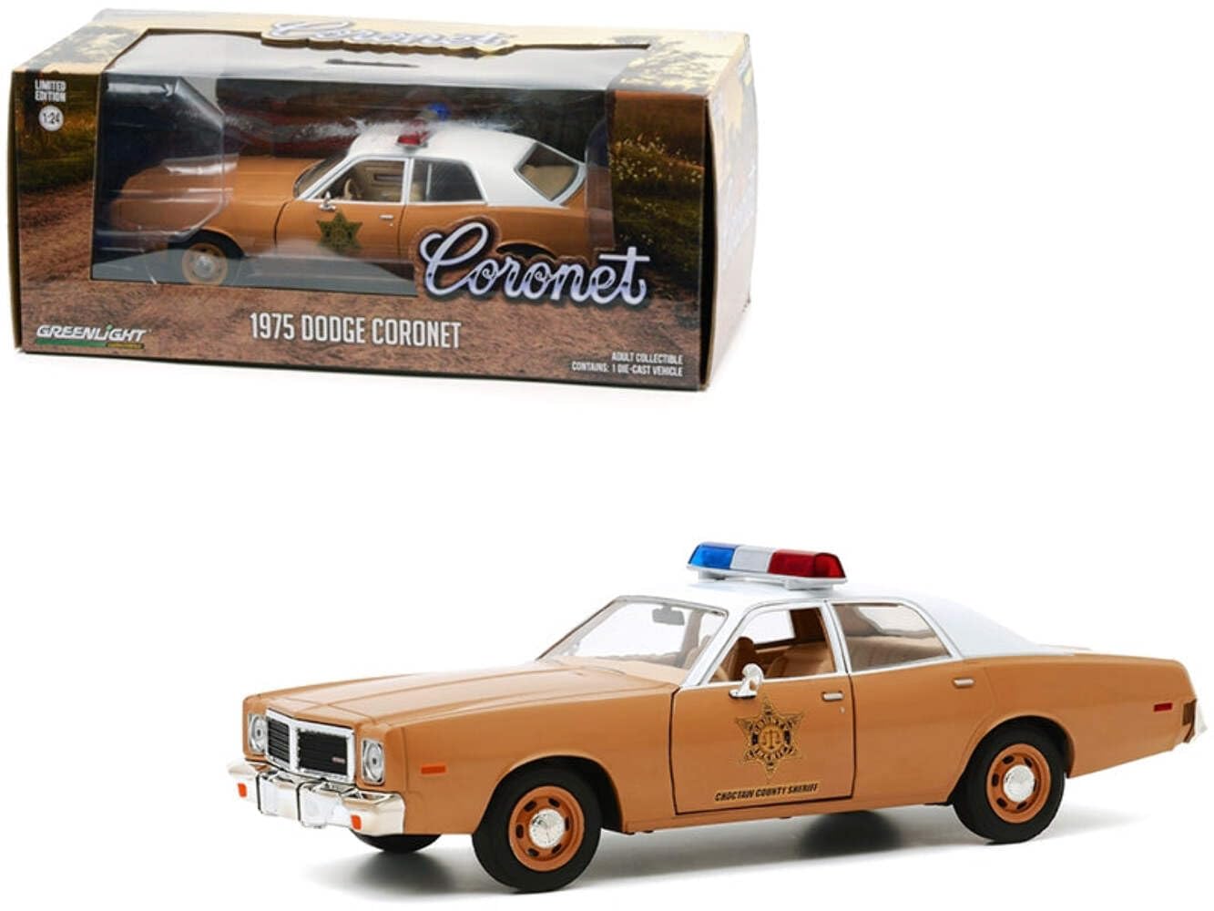 Greenlight 1:24 Scale 1975 Dodge Coronet - Choctaw County Sheriff