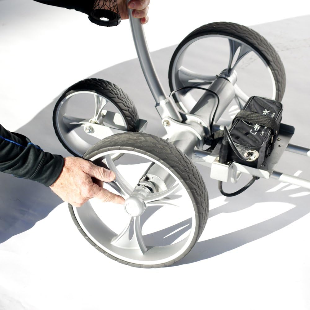 Cart Tek Gri 1500Li Silver Remote Power Electric Golf Caddy With Free