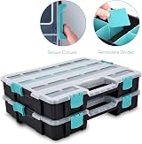 Navaris Plastic Storage Box Stackable Organizer Tool Case w/ Removable Divider view 3