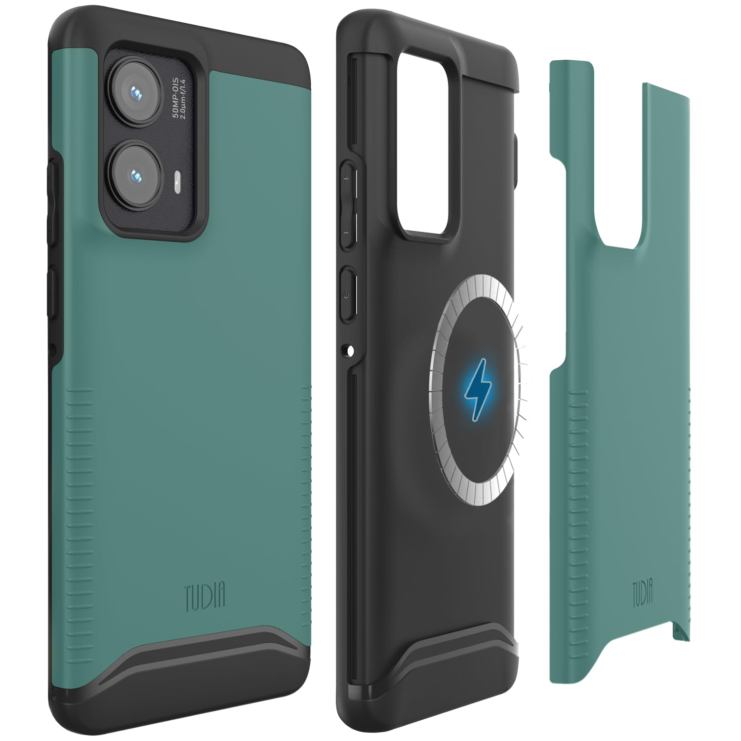 Photo 1 of TUDIA Merge [Magsafe Compatible] Designed for Motorola Edge 2024 Case 5G - [Military Grade] Dual Layer Shockproof Slim Heavy Duty Phone Cases for Moto Edge 2024 - Hunter Green