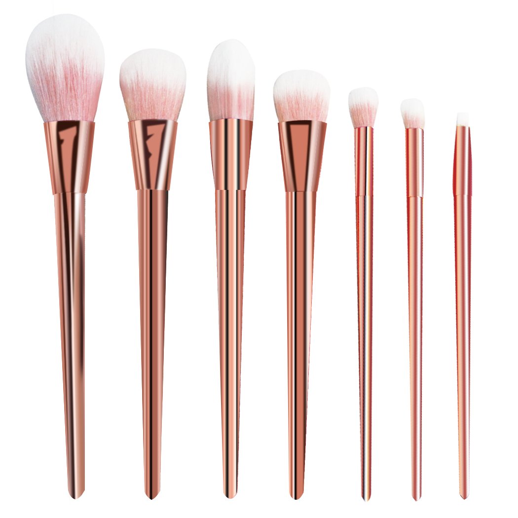 CINEEN Professional 7pcs/set Makeup Cosmetic Brushes Set Powder Foundation Eyeshadow Lip Brush Tool (Rose Gold)