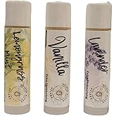 Golden Hives Apiary Extra Moisturizing Lip Balm With Raw Beeswax & Organic Cocoa Butter-Variety Packs (The Classics-Lemongrass+Mint, Vanilla, Lavender)