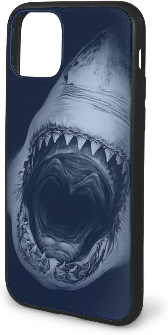 iPhone 11 Pro Case Shark Print Anti-Scratch Shock Proof Hard PC Back Soft TPU Bumper Full-Body Protective Case Cover for iPhone 11 Pro