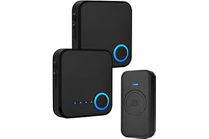 FOVKSUC Wireless Doorbell, Waterproof Door Bell with 60 Chimes, 5 Levels Volume and LED Flash, 1000ft Long Range Classroom Doorbell for Home Office Hospital (2 Receiver & 1 Button, Black)