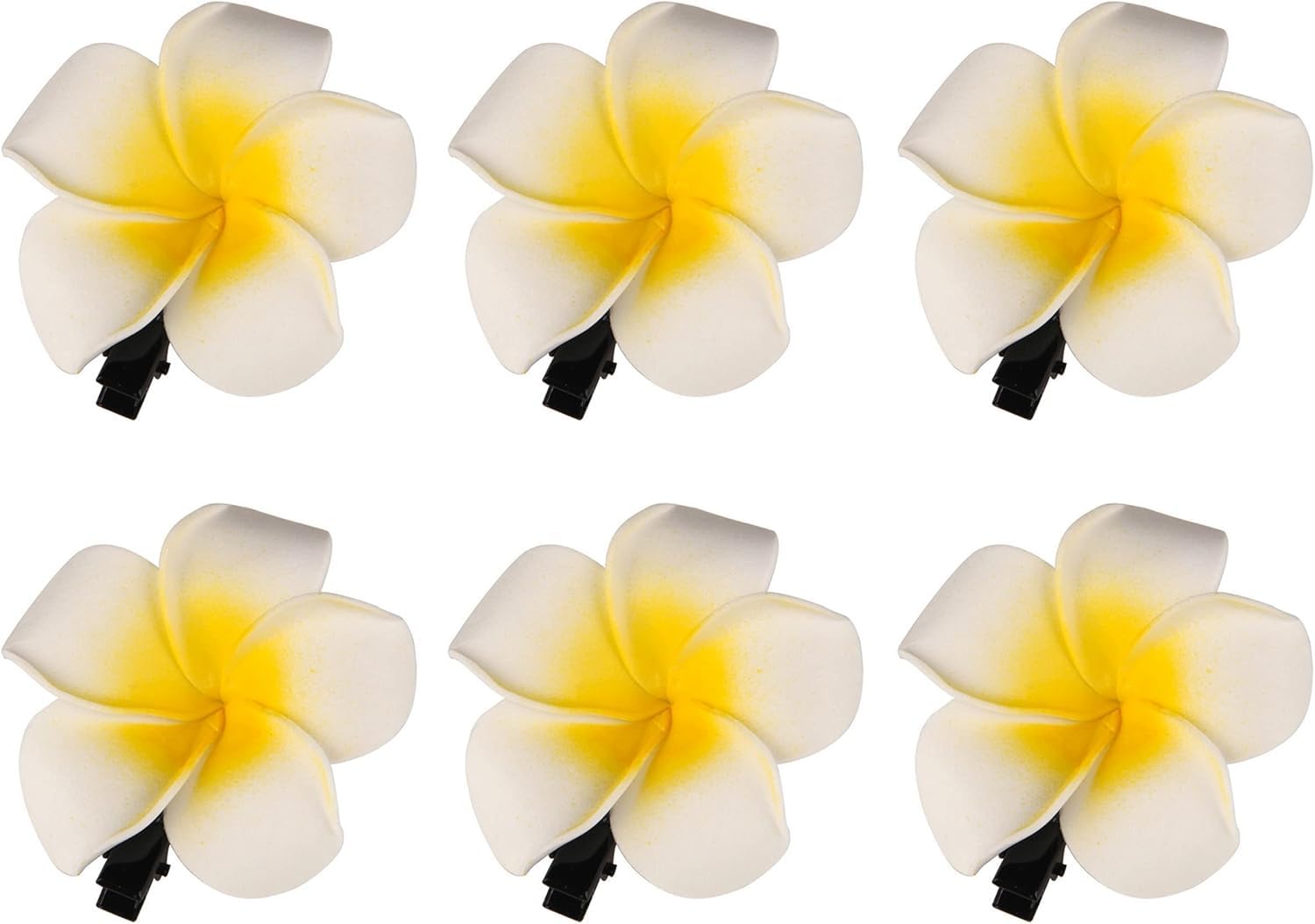 12Pcs 6cm Hawaii Plumeria Foam Flower Hair Clips Alligator Hair Pin for Beach Wedding Party and Cosplay Accessories