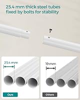 SONGMICS Clothes Rail Double Hanging Rack with Wheels White HSR107W01 view 7