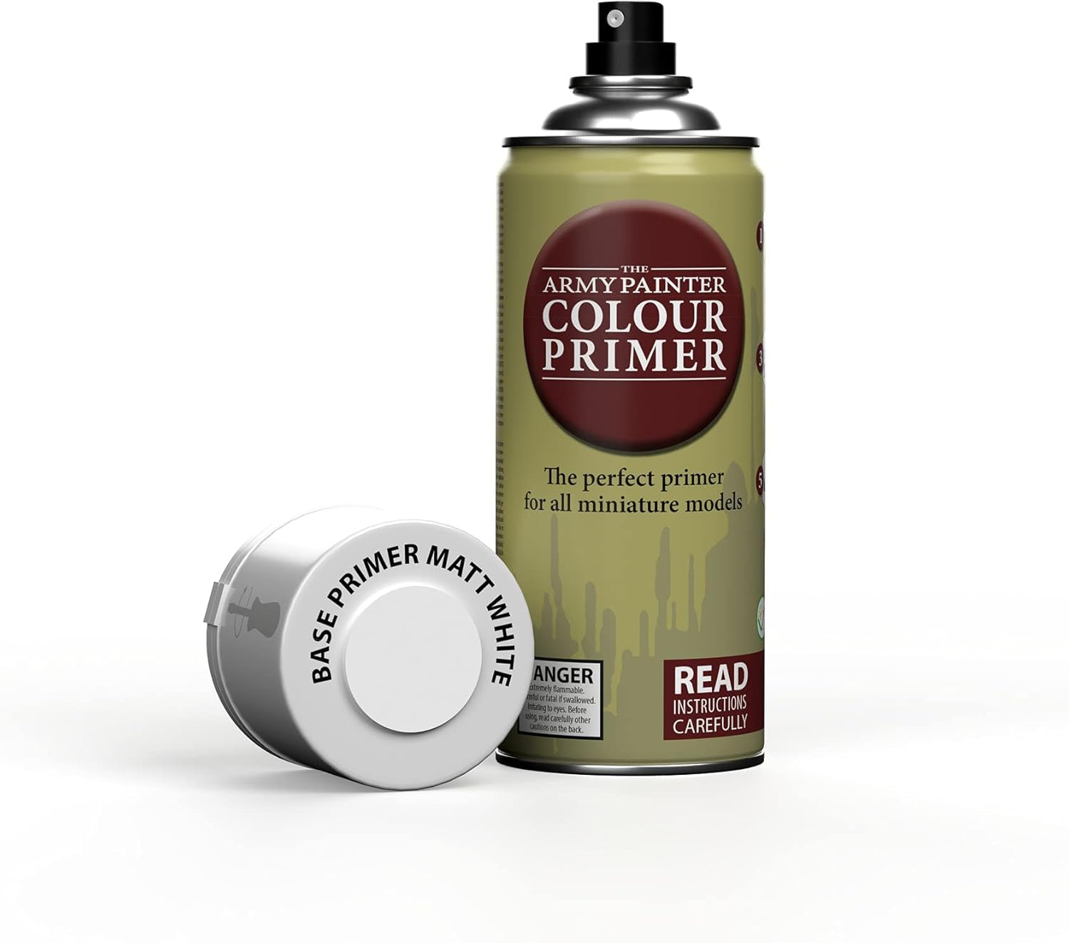 The Army Painter, Matt White Colour Primer, Acrylic Spray paint Matte White 400 ml, Miniature Painting Primer for Wargames, DnD & Warhammer