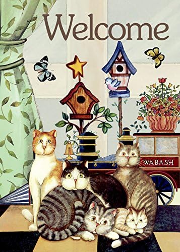 Morigins Cute Cats Sweet Home Double Sided Welcome House Flag 28"x 40"