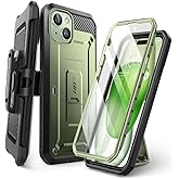 SUPCASE for iPhone 15 Case with Stand & Belt-Clip(Unicorn Beetle Pro), [Built-in Screen Protector] [Military-Grade Drop Protection] Heavy Duty Rugged Phone Case for iPhone 15 6.1 Inch 2023, Guldan