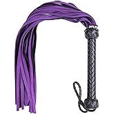 Premium Purple Leather Flogger for Couples – Deluxe BDSM Whip for Sensual Play, Erotic Exploration & Fetish Adventures – Adju