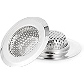 CORNERJOY 2PCS Bathtub Drain Strainer Cover - 2.84 inch Stainless Steel Shower Drain Hair Catcher