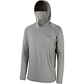 BASSDASH UPF 50+ Men’s Long Sleeve Fishing Shirt with Mask UV Neck Gaiter Hoodie