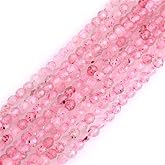 GEM-Inside 3mm Cherry Quartz Faceted Round Spacer Small Beads for Jewelry Making 15"
