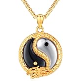 Hagkew Yin Yang Dragon Necklace S925 Sterling Silver Animal Pendant Yinyang Jewelry Birthday Gift for Women Men