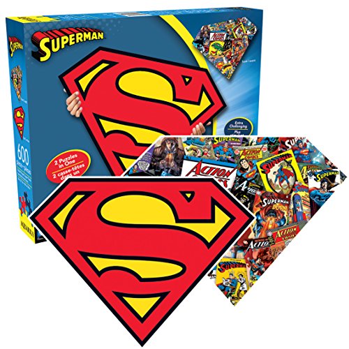 Aquarius Superman Logo 2 Sided, Shaped Puzzle (600 Piece)