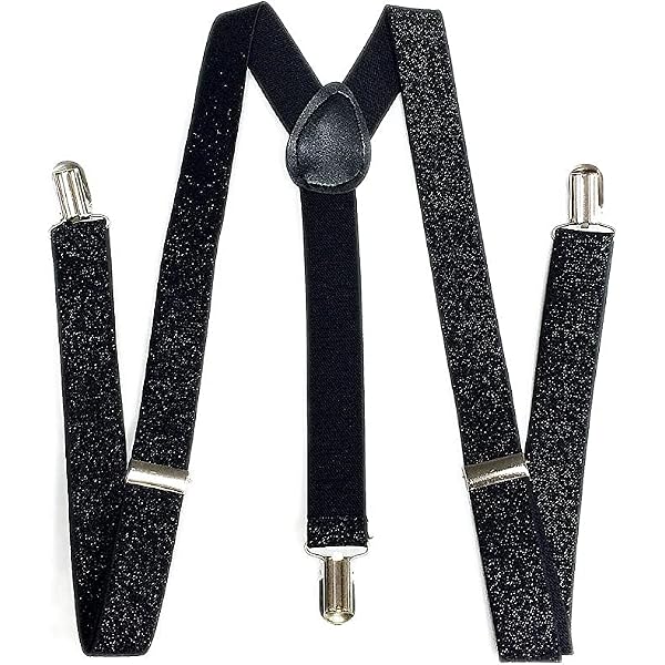 Black Glitter Suspenders-1 piece at Amazon Men display picture 2