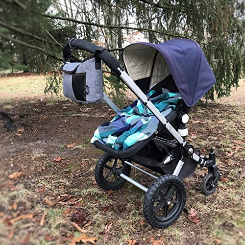OLIVIA & AIDEN Stroller Bag Set –Universal Fit Durable Multi Pocket Stroller Organizer Bag and 2 Stroller Carry Hooks - Stroller Accessory Set - Thumbnail 6