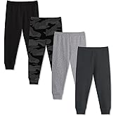 GLASH Kids Baby and Toddler Boys Cotton Pants, 4 Pack 2T-6Y Joggers Sweatpants for Boys