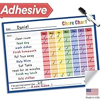 Lushleaf Designs Responsibility Chore Chart for Kids - 14.5" x 11" - Dry Erase Classroom Refrigerator Home Teaching Reinforcement - Teach Children Positive Behavior - Child Reward Star Incentive List