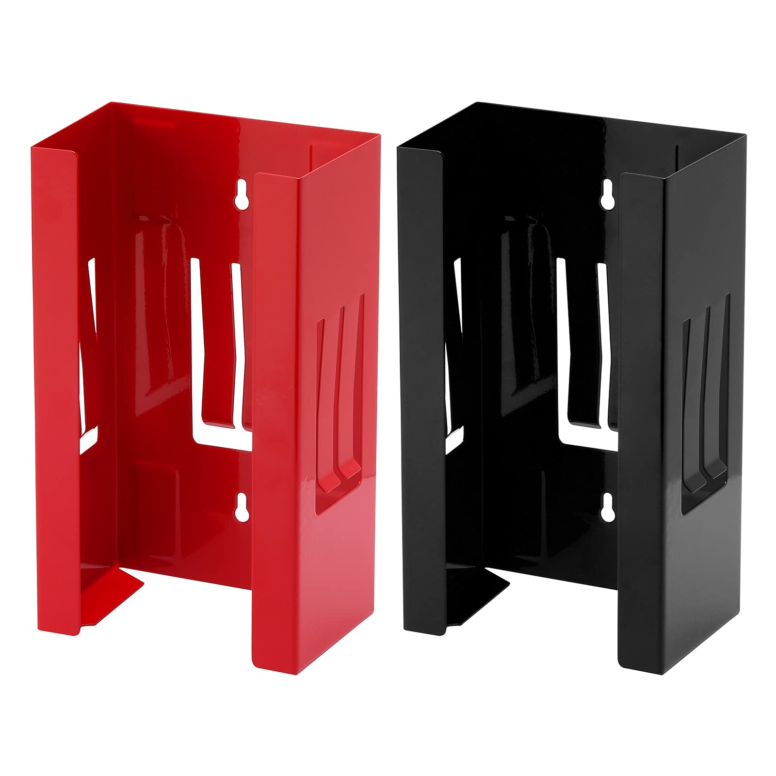 CASOMAN 2PCS Magnetic Glove Dispenser, Black & Red, 8LBS Capacity, Wall Mount, Box Holder