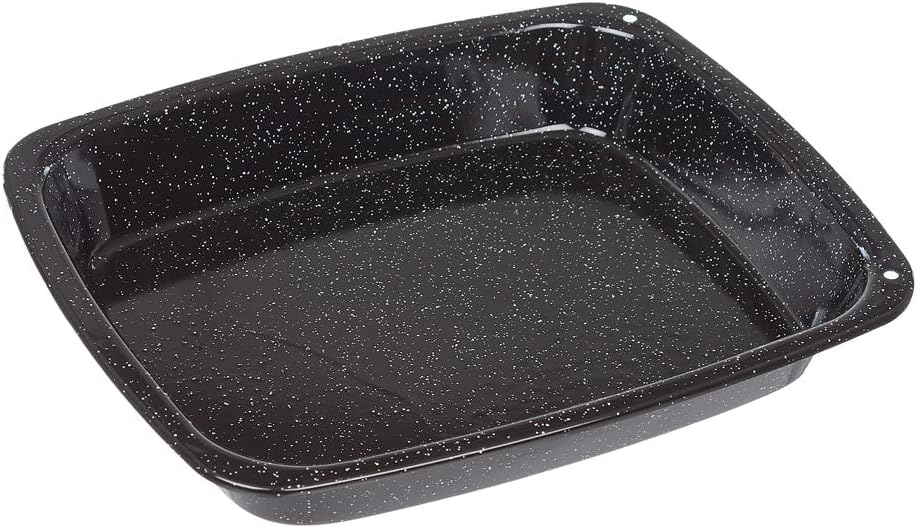 Invero Universal Vitreous Enamel Deep Baking Tray Fits Most Oven Cookers (330mm x 273mm x 50mm)