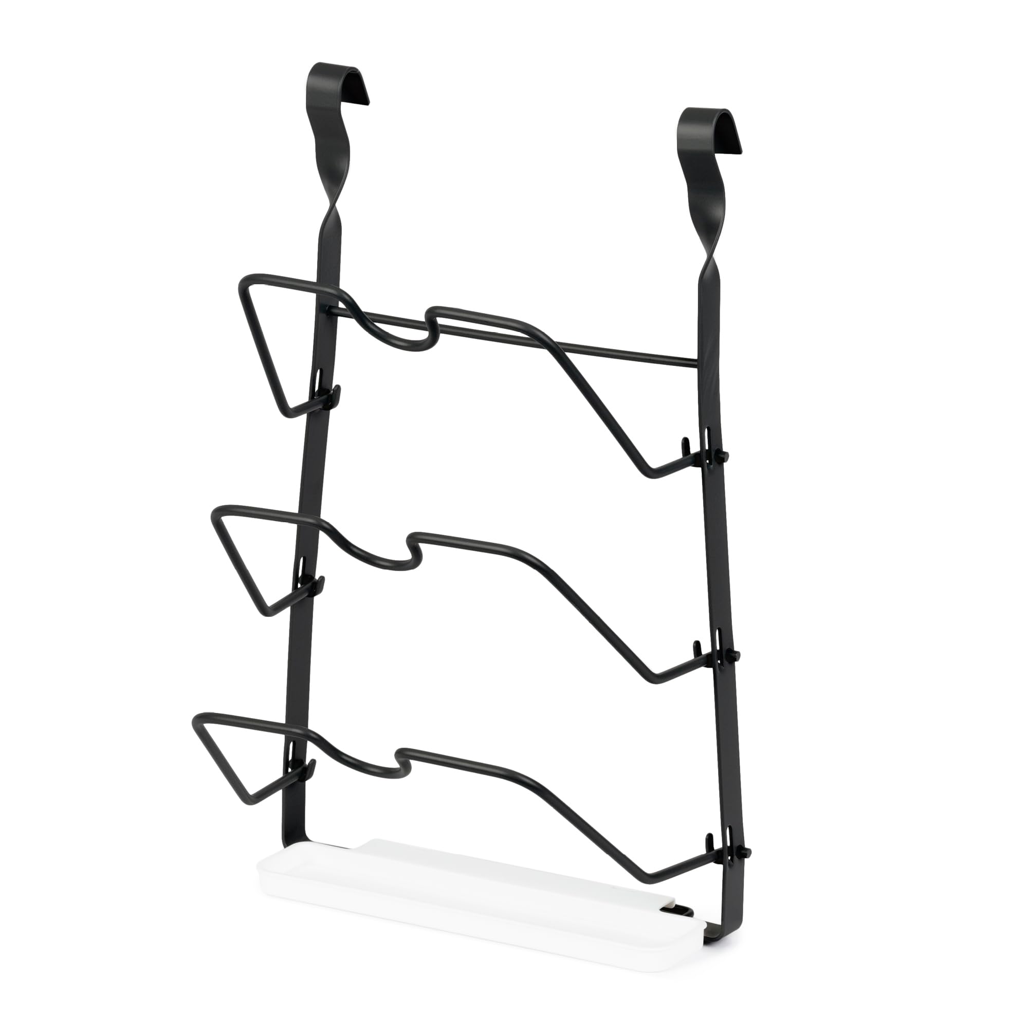 LIVIVO Saucepan Lid Holder Rack – Wall Mounted 3-Tier Steel Pan Lid Organiser for Kitchen Storage – Holds Lids, Chopping Boards, Trays – Space Saving Wall Shelf (Black) — image 1