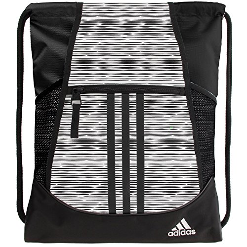 adidas Alliance II Sackpack, One Size, Low Stripe White/Black/White