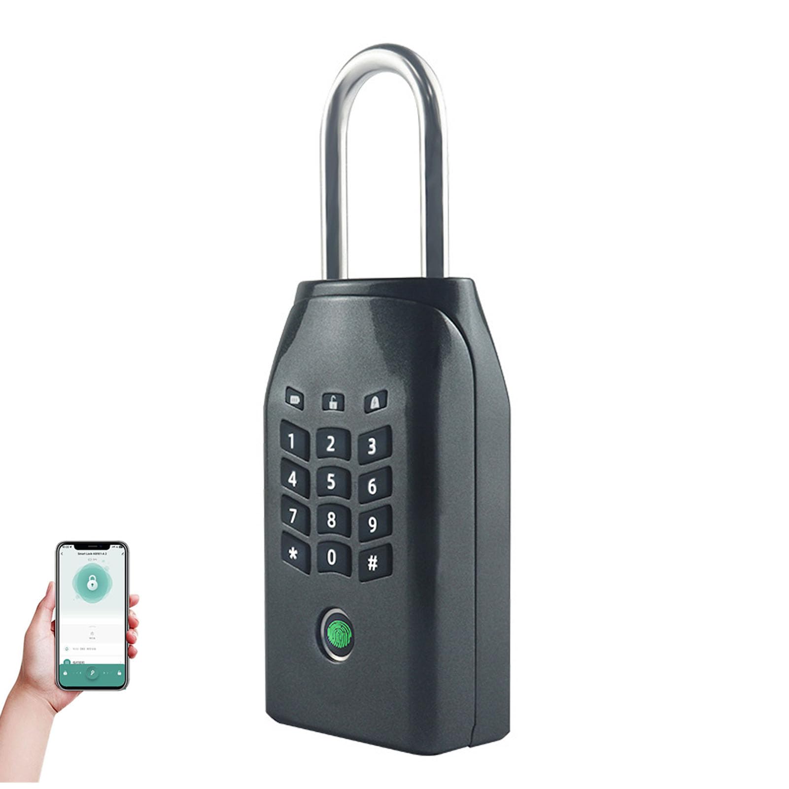 TenixLox Smart Key Lock Box,Fingerprint,Tuya APP and Password Unlocked Key Boxes,Weatherproof for Outdoor Use, Suitable for House Keys (Gray)