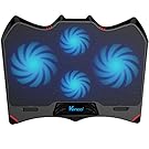 Laptop Cooling Pad, Vencci Laptop Cooler Chill Mat with 4 Quiet Fans USB Powered Adjustable Mounts Stand with LED Lights (10-17inch)