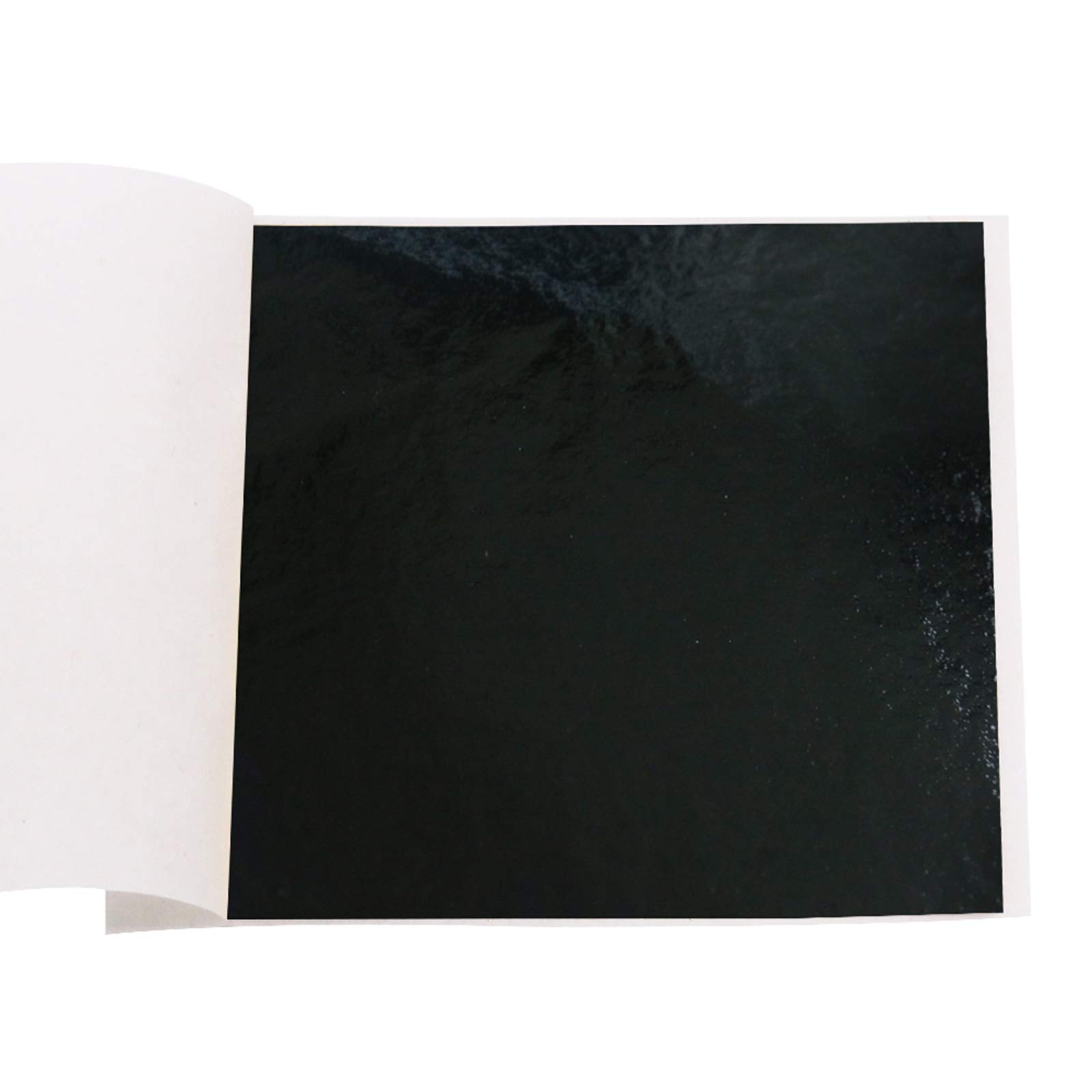 KINNO Imitation Gold Leaf Sheets Black Foil Multipurpose for Home, Wall, Frame, Ceiling, Furniture Decoration, 100 Sheets 3.15 by 3.35 Inches
