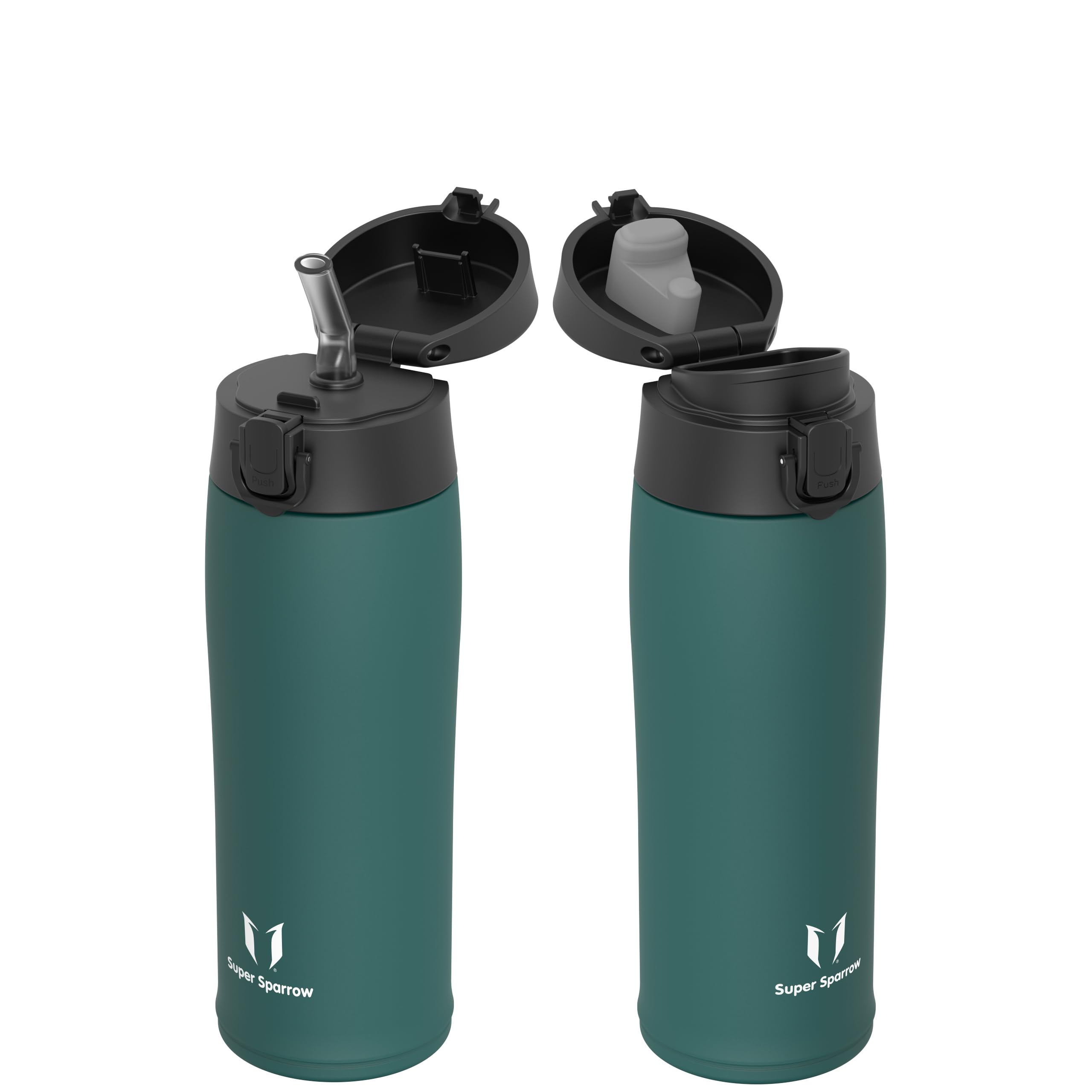 Super Sparrow Water Bottle Stainless Steel 18/8 - Travel Mug - 500ml - Insulated Metal Water Bottle - BPA Free - Leakproof Drinks Bottle